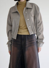バルーンクロップクラックジャケット/Balloon Crop Crack Jacket (2color)