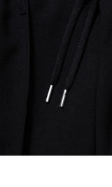 Mixed Fabric Knit KUYRI K Track Pants (Resort Black)