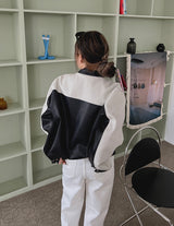 モーターカラーマッチングレザージャケット / motor color matching leather jacket