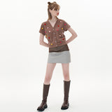 Flower Cardigan [Brown] (6593115258998)