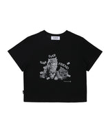 ファーエバーフレンドクロップ T シャツ ブラック
