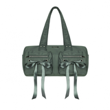  Double Ribbon Cargo Duffle Bag (KHAKI)