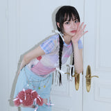 バニーチェックメッシュトップ / 0 4 bunny check mesh top