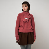 FLUFFY KNIT MUFFLER, MAUVEWOOD