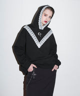 セイラーレースフードTシャツ/ sailor lace hood t-shirt - BLACK (4435429818486)