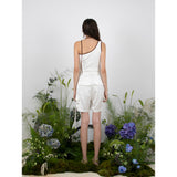 トラックアンバランスノースリーブトップ / TRACK UNBALANCE SLEEVELESS TOP - WHITE
