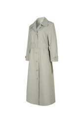 Shirring trench coat khaki