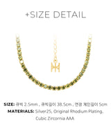 ライムミニテニスネックレス/[S925] Lime Mini Tennis Necklace (gold)