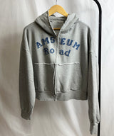 vintage denim hood zip-up