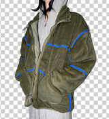 Line taping faux fur mustang (Khaki) (6641877581942)