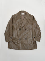 FAUX LEATHER PEACOAT CEDAR (6594030141558)