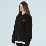 オーバーフィットプリンティングフードジップアップ/OVERFIT PRINTING HOOD ZIP-UP-BLACK