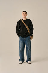 LETTERING LOGO BASIC SWEATSHIRT - BLACK