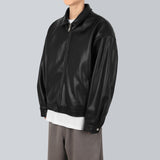 ビーガンレザージップアップジャケット / Vegan Leather Zip up Jacket