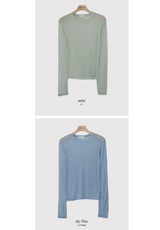 MY クリームスリムフィットベーシックTシャツ