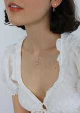 Heart pearl necklace / silver 