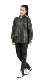 ECO leather oversize shirt (6539904450678)