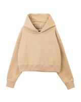 エンボスクロップドフーディー/Emboss Cropped Hoodie-BEIGE