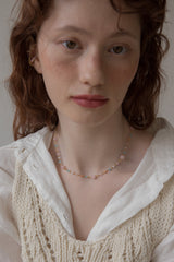 パステルシュガーキャンディーボールチェーンネックレス/Pastel sugar candy ball chain necklace
