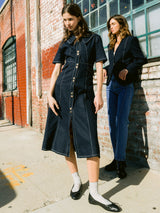 ツーボタンカラースティッチドレス / Two Button Collar Stitch Dress