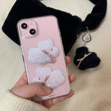 コットンバニーポポジェリーハードアイフォンケース/Cotton bunny popo Jelly Hard phone case ivory