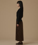 VELVET PLEATS SKIRT