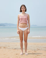 フィッシュネット スクエアネック ニット タンクトップ / FISHNET SQUARE NECK KNIT TANK TOP PINK