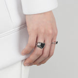 BLACK LOVE RNG SILVER925 (DOODLE) (6685167517814)