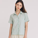 シアサッカーストライプシャツ / SEERSUCKER STRIPE SHIRT(GREEN)