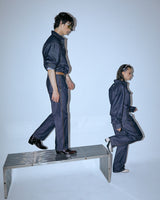 UNISEX LINE STITCH RAW DENIM PANTS M - INDIGO BLUE (6635992383606)