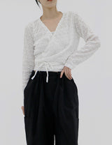 ポイントラップカーディガン / Point wrap cardigan (2color)