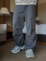 Rap string pintuck nylon pants 2C