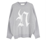 No.0483 lettering round KNIT (4color)