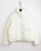 Sizen zipper pocket collar short padded coat