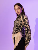Zebra Silky Shirts (BEIGE)