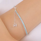 ミニテニスブレスレット / [S925] Skyblue Mini Tennis Bracelet (white silver)
