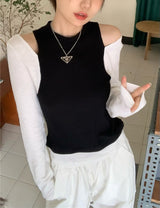 オレオ オープン ショルダー ニット トップ / Oreo open shoulder knit top