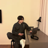 チップハチカラージップアップニットウェア / Chip Hachi Collar Zip-Up Knitwear (5 colors)