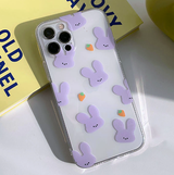 モチパープルラビットキャロットフォーンケース / Mochi Purple Rabbit Carrot Phone Case