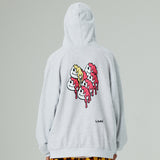 ハートプリンティングフードジップアップ/HEART PRINTING HOOD ZIP-UP-WHITE MELANGE