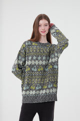 チェリーパターンニット／CHERRY PATTERN KNIT [BLACK]