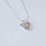 パフィーダブルハートネックレス / puffy double heart necklace