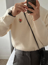 ASCLO Classic Embroidery Half Zip Up Knit (4color)