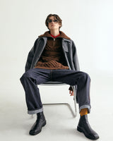 UNISEX WOOL RAGLAN HIDDEN COAT M - TWILL GRAY (6636060672118)