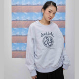 Cheerful logo sweat shirt (light gray) (6684423389302)