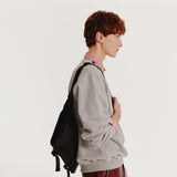 2-Buckle Biker Messenger Bag (Black)