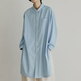 リネンロングシャツ / unisex long shirts bright denim