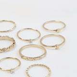 ミニハートレイヤードリングセット / Mini Heart Layered Ring 10 Set (2 color)