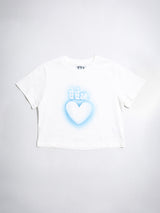 ハートステンシルクロップTシャツ / HEART STENCIL CROP TSHIRTS-CLOUD SKY