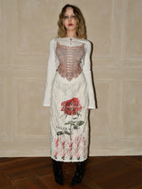 Corset bow long sleeve WHITE